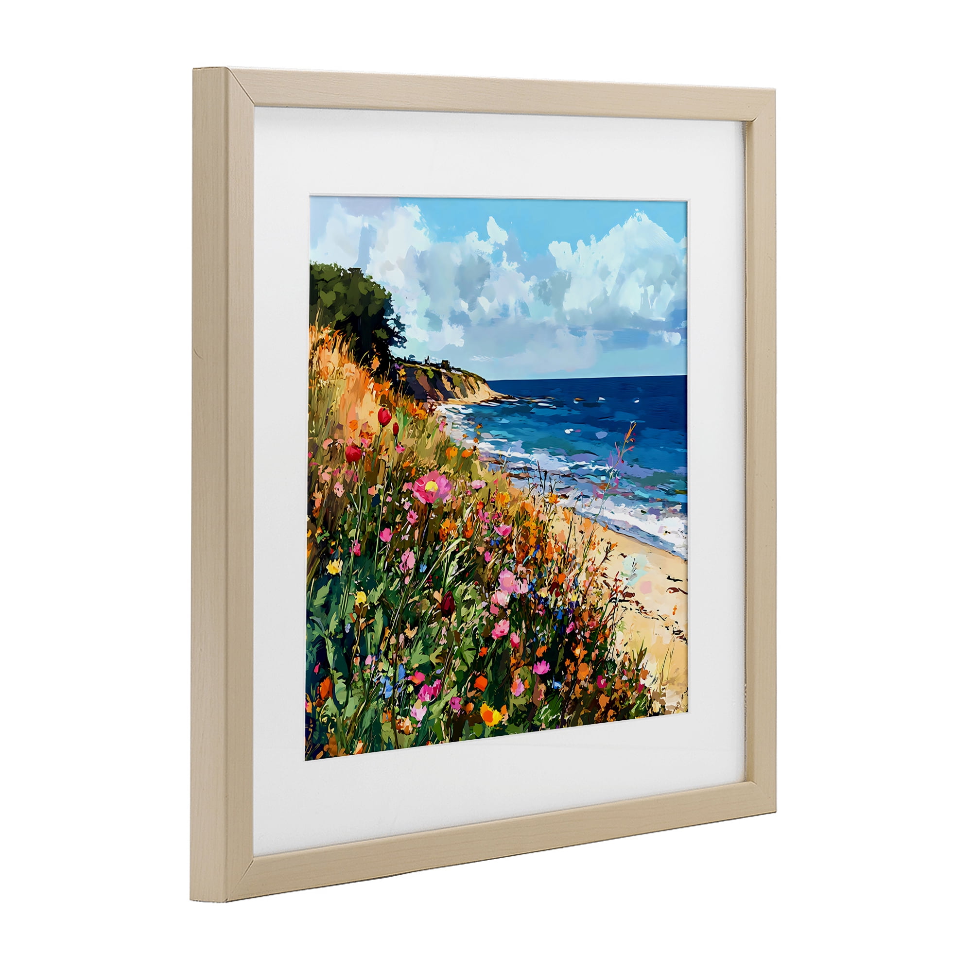 Stupell Industries Enchanted Oceanside Meadow Birch Framed Print Under Glass, design by Creative Studio