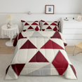 thumbnail image 2 of Erosebridal Triangle Geometry Bedding King Comforter Set, Chic Minimalst Comforter Sets King Size, Mid Century Reversible Down Comforter, Microfiber Room Decorative, 3pcs, 2 of 8