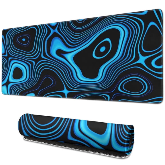 Blue LinesLine Theme mouse Padswaterproofwashable for Office Home Work Gaminggaming Mouse PadRubber Base Mousepad with Stitched Edges 31.5x11.8inches