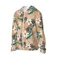 thumbnail image 2 of Pofeuu Tropical Leaves Flower Print Sun Protection Outdoor Lightweight Full Zip UV Cooling Hoodie Long Sleeve Summer Clothing for Outdoor Hiking-Large, 2 of 5