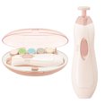 thumbnail image 1 of Kit de manicura y recortador de uñas eléctrico para bebés, cortaúñas para bebés con luz, amoladora de uñas para bebés, cuidado de los dedos de los pies, juego de esmalte de uñas seguro, 1 of 5