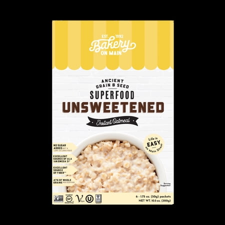 Bakery On Main, Unsweetened Instant Oatmeal, Gluten Free, 1.75 oz, 6 Packets