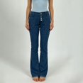 thumbnail image 2 of Flare Leg Jeans for Women, Audhol Women's Flare Bell Bottom Jeans Mid-High Waisted Stretch Wide Leg Denim Pants Bootcut Jeans for Women Blue S, 2 of 6