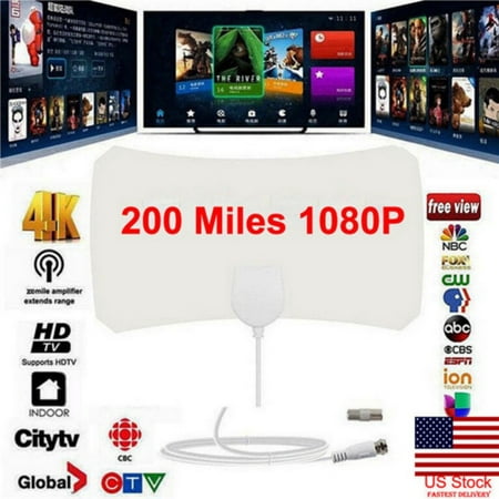 2019 Best 50 Miles Long Range TV Antenna Freeview Local Channels Indoor HDTV Digital Clear Television HDMI Antenna for 4K VHF UHF with Ampliflier Signal Booster Strongest (The Best Signal Booster)