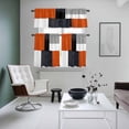 thumbnail image 4 of Burnt Orange Black Grey Kitchen Curtains Sets for Windows 24 Inch Length, Geometric Modernism Color Block Rod Pocket Window Treatments Tier Curtains and Valances Set for Bedroom/Bathroom, 4 of 8
