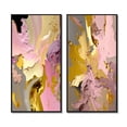 thumbnail image 2 of Designart "Vintage Bliss Retro Pink and Gold II" Abstract Collages Framed Wall Art Set Of 2 - Transitional Gold Framed Wall Art Set Of 2, 2 of 6