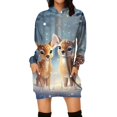 thumbnail image 2 of Women's Winter Dresses Fashion Women Christmas Prints Letter Print Hooded Pockets Sweatshirt Dress, Fall and Winter Comfortable Dress with Festive Design,Sky Blue,M, 2 of 6
