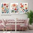 thumbnail image 2 of Framed Colorful Wildflower Canvas Wall Art Set Of 3 Flowers Pictures Prints Flowers Printing Floral Watercolors Flower wall Decor Living Room Girls Bedroom Bathroom, 2 of 6