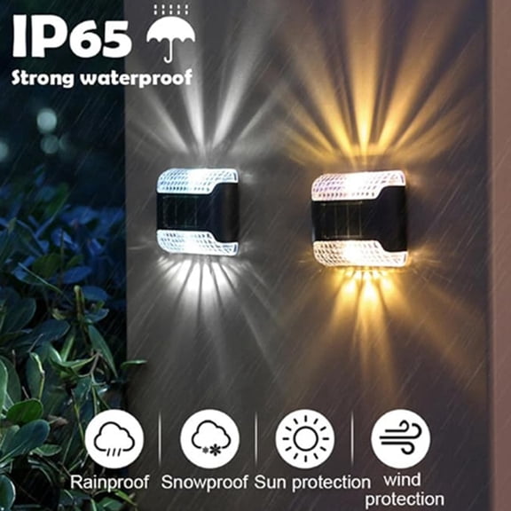 Solar Lights Outdoor Bright Fence Lights Solar Powered Outdoor Waterproof Patio Decor,Solar Deck Lights for Outside B