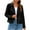 Black, variant on qucoqpe Women's Suede Motorcycle Jacket, Long Sleeve Casual Biker Zip Up Jacket for Fall Winter