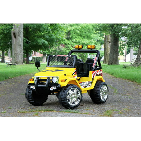 First Drive Jeep Truck - 12v Dual Motor Kids Electric Ride-On Car with Remote Control, MP3 Playback, Aux Cord, Premium Wheels - (Best 4 Wheel Drive Trucks)