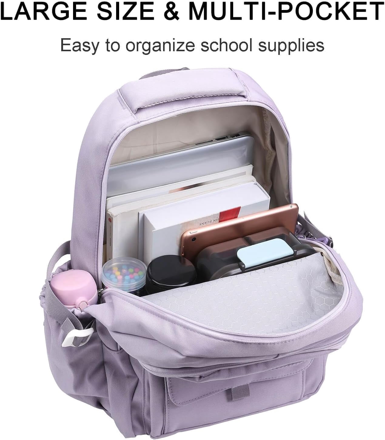 BTEPSGA Large School Backpack, College Aesthetic Laptop Bookbag for Women,Purple