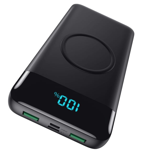 Cargador Portátil Inalámbrico HETP 30,800 mAh con Carga Inalámbrica de 15W