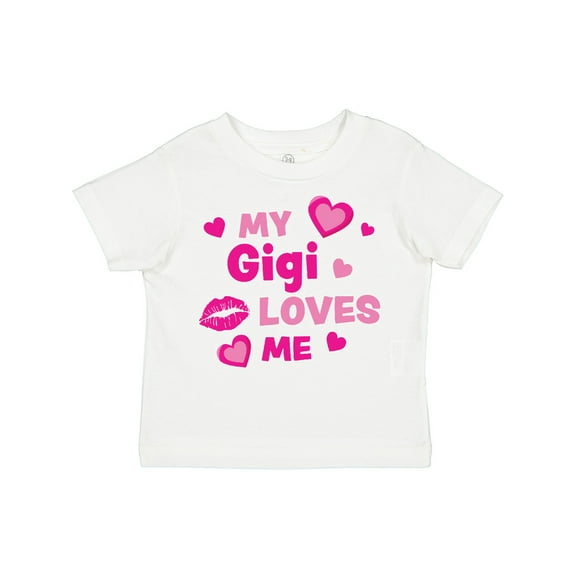 Inktastic Valentine's Day My Gigi Loves Me Hearts and Lips Boys or Girls Toddler T-Shirt
