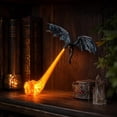 thumbnail image 5 of Dragon Bookshelf Nook Light, 3D Printed Fire-Breathing Fantasy Shelf Decor | Flying Dragon Design | Red or Blue Flame | Large & Small Options | Book Lover Gift | Halloween Shelf Display, 5 of 9