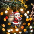 thumbnail image 3 of Hahsbwye Santa Claus Acrylic Ornament Christmas Pendant Santa Shape Acrylic Ornament for Festive Home Decor Trees Doors Windows Cars, 3 of 8