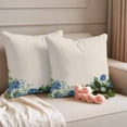 thumbnail image 2 of Spring Flowers Pillow Covers 2 Pack Blue Hydrangea Pillowcase Waterproof Outdoor Throw Pillow Cover for Patio Garden Square Cushion 16”x16”, 2 of 9