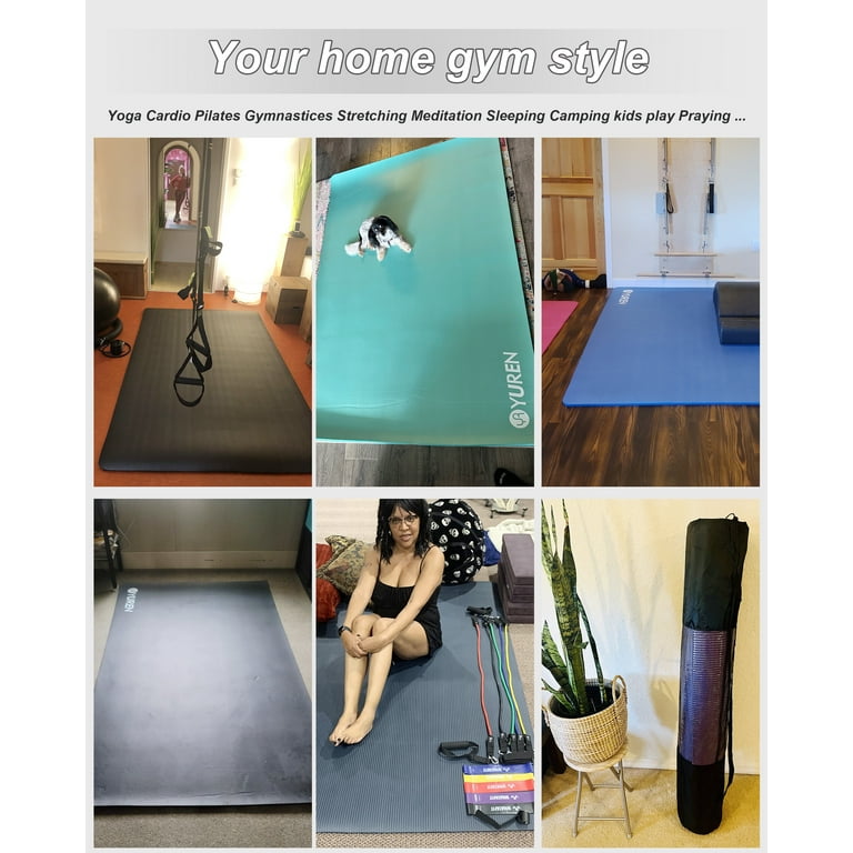 YR Yoga Mat and Exercise Mats 6x4 20mm Wide Thick Comfy Foam Floor Gymnastics Pilates Workout Black Walmart