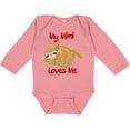 thumbnail image 3 of Inktastic My Mimi Loves Me Sloth Boys or Girls Long Sleeve Baby Bodysuit, 3 of 5