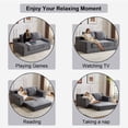 thumbnail image 3 of Couple-Friendly Gray Sofa Bed - Modern Minimalist Corduroy Fabric, Reversible Cushion & Pillows Included, No Assembly Required, Suitable for Living Room & Bedroom, 3 of 6