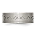 thumbnail image 3 of Chisel Titanium Brushed Cross Design 8mm Flat Band, 3 of 8