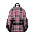thumbnail image 3 of Pink and Black Checkered Pattern Backpack for School, Cute School Bag with Adjustable Shoulder Straps and Padded Back, 15.25"x11.5"x5.25", 3 of 5