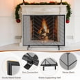 thumbnail image 5 of Giantex Single Panel Fireplace Screen, Wrought Metal Fire Spark Guard, Decorative Mesh Fireplace Cover for Living Room, Bedroom, Gold/Black, 5 of 8