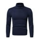 thumbnail image 1 of Jersey de forro polar de cuello alto de color sólido delgado de manga larga para hombre Pompotops oipoqjl8099, 1 of 6
