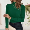thumbnail image 4 of Pulls pour Femmes 2025 Chandail Col Roulé Ajusté Manches Longues Haut Tricoté Blouse Décontractée Automne Hiver, 4 of 6