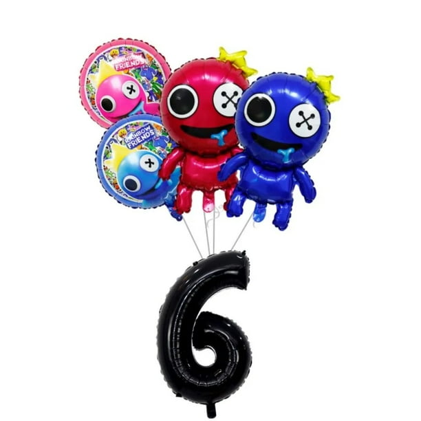 Decoraciones de fiesta de cumpleaños de amigos arcoíris, globos, Fondo de dibujos animados, figuras de juego, tema de Baby Shower, suministros para fiesta de cumpleaños de niños