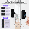 thumbnail image 3 of Fingerprint Fridge Lock, Door Locks for Kids Safety with Fingerprint, Exterior Cabinet Lock for Drawer, Fridge, Freezer, Cupboard | Adhesive or Drill (Black), 3 of 7
