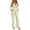 Beige, variant on Pants Sets Women 2 Piece Outfits, Dressy V Neck Long Sleeve Twist Waist Buckle Textured Top & Wide Leg Pants Elegant Evening Dinner Pant Suit, 1 Top 1 Trouser Set, S-XL