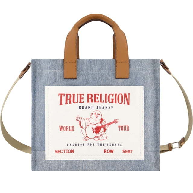 Bolso Tote de Mezclilla Mediano True Religion con Correa Ajustable