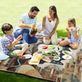 thumbnail image 4 of Women in Brown Beach Blanket Outdoor Picnic Blanket 78"x 78" Waterproof Foldable for Beach Camping Travel Hiking Grass Lawn Park, 4 of 5