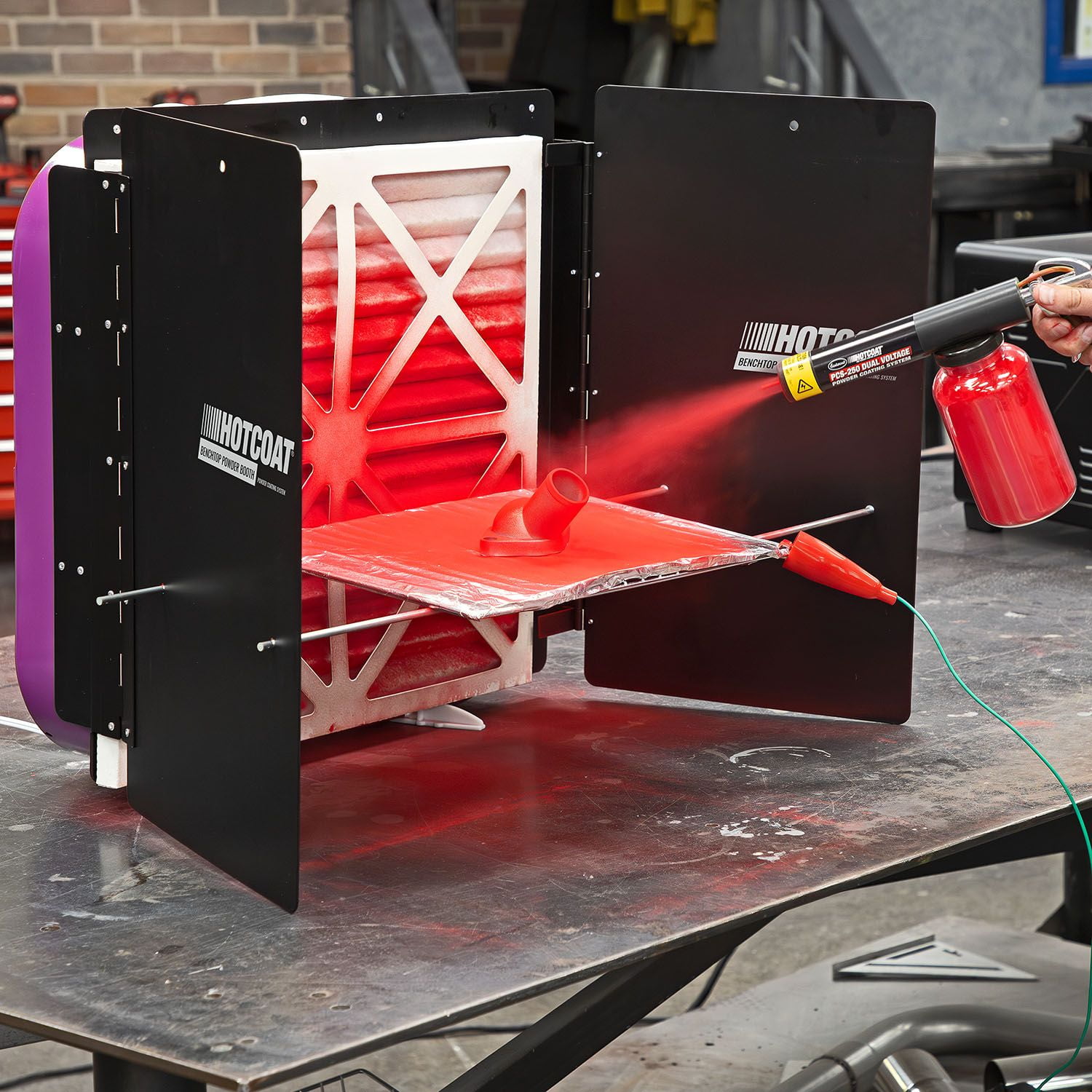 Eastwood HotCoat PCS-250 Powder Coating Gun Plus Benchtop Oven and Booth Powder Coating Kit