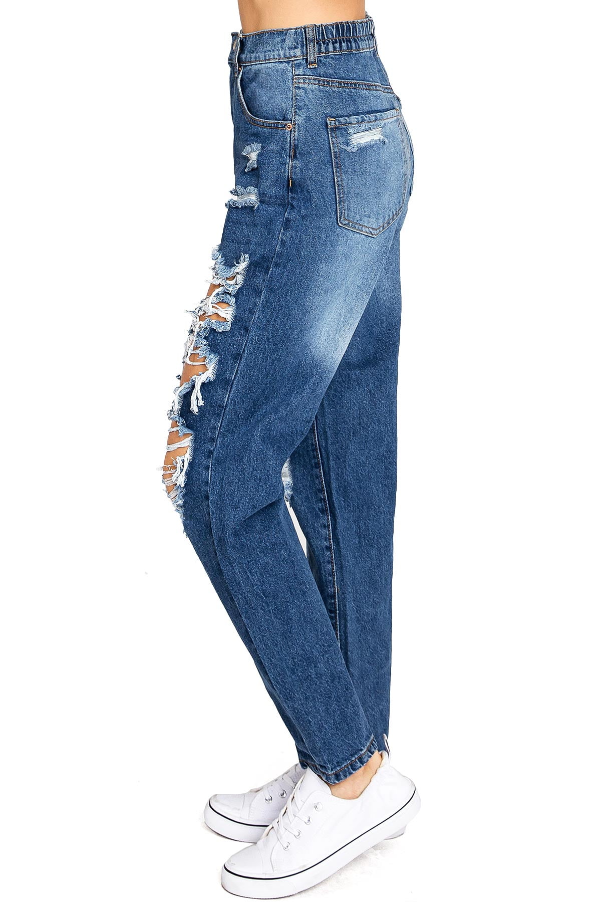 Wax Jeans Women's Juniors High Waist Light Distressing Skinny Jeans - 90600
