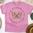 thumbnail image 1 of Do Not Be Conformed Bible Verse Butterfly T-Shirt, Azalea, Size 2XL, 1 of 6