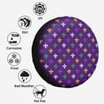 thumbnail image 6 of Kdxio Purple Mardi Gras for Tire Cover Wheel Protectors Tyre Covers Weatherproof Wheel Covers Universal Fit for Trailer Rv SUV Truck Camper Travel Trailers 17 inch, 6 of 8