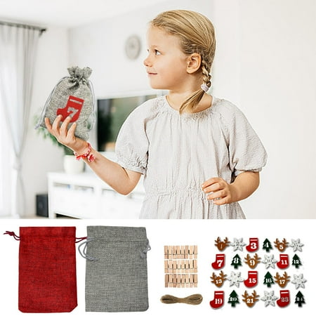 

Christmas Holiday Savings 2023! QTOCIO Christmas Decorations Christmas Suit Linen Drawstring Bundle Pocket Christmas Countdown Calendar Hanging Bag Sticker Candy Gift Bag Home Decor
