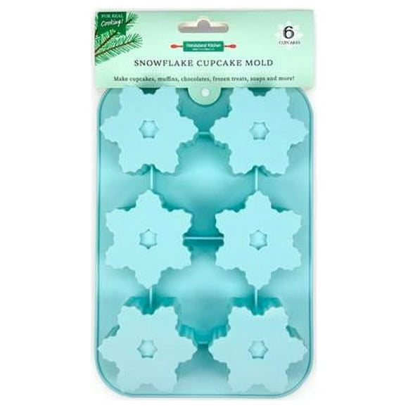 Hand Stand Kitchen 6030526 Winter Wonderland Snowflake Cupcake Mold Silicone