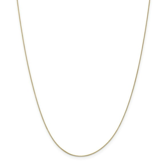 14K Yellow Gold necklace Box chain Pendant 16 in 0.5 mm