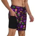 thumbnail image 3 of Haiem Mardi Gra2 Men'S Quick-Dry Swim Trunks: Comfortable Beach Shorts With Mesh Lining And Pockets - Ideal For Swimming And Sunbathing Small, 3 of 9