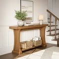 thumbnail image 3 of Finmind 62.99-Inch Console Table, Farmhouse Entryway Table, Sofa Table Behind the Couch, Walnut, 3 of 6