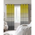thumbnail image 3 of Ombre Yellow Gray Wood Blackout Curtains 39 Inches Length, Gradient Country Rustic Grain Window Treatment Thermal Insulated Drapes for Bedroom Living Room 2 Panels 55x39 Inches, 3 of 8