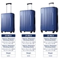 thumbnail image 2 of 3 Pieces Hardshell Luggage Sets with Spinner Wheels & Extensible Packing Space, Lightweight Suitcase with TSA Lock for Bussiness, Family Travel, Blue, 2 of 8
