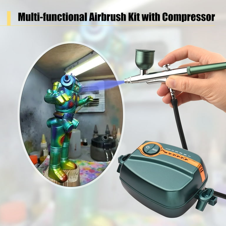 OPHIR Portable Air Compressor for Hobby Model Craft Airbrush Compressor Set