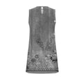 thumbnail image 5 of Womens Summer Dress with Pockets Floral Print Sleeveless Loose Crew Neck Tank Short Dress Pleated Swing Sundress (2XL, Gray), 5 of 7