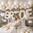 thumbnail image 4 of Yanonmyfd Bride Balloon Decoration Set White and Gold Party Balloons Bachelorette Party Decorations with Heart Letter Balloons for Bridal Shower Wedding Engagement,Sand White, 4 of 6
