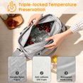 thumbnail image 3 of AUXDIQ 11L Insulated Cooler Bag Leakproof Cooling Tote Thermal Lunch Bag Grey, 3 of 6