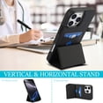 thumbnail image 4 of Phone Case For 6 Pro Max 15 plus 14 Pro 13 Mini  12 11 Card Slot Holder Stand Shockproof Phone Leather  Cover, 4 of 10